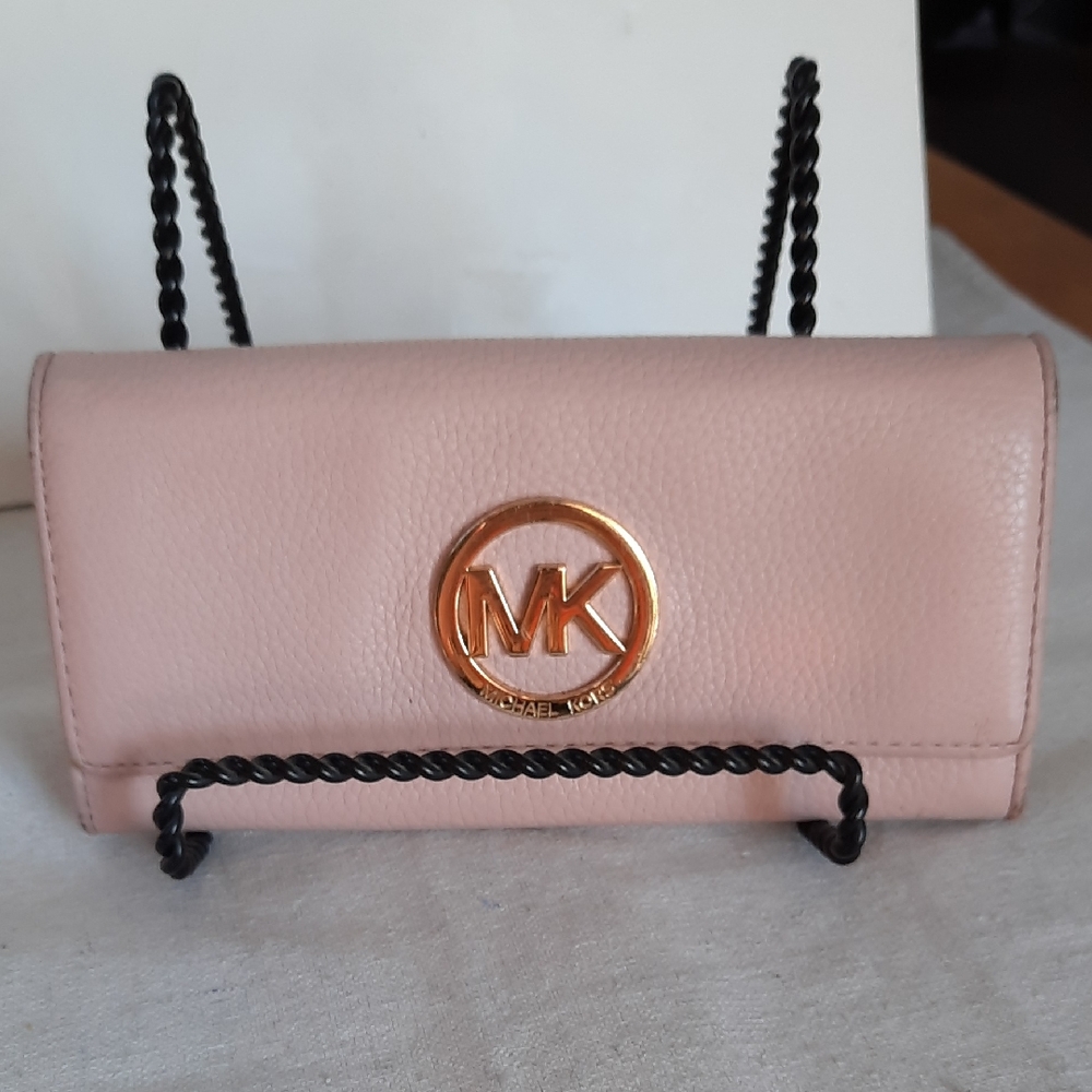Michael Kors Blush Pink Wallet with Gold Logo